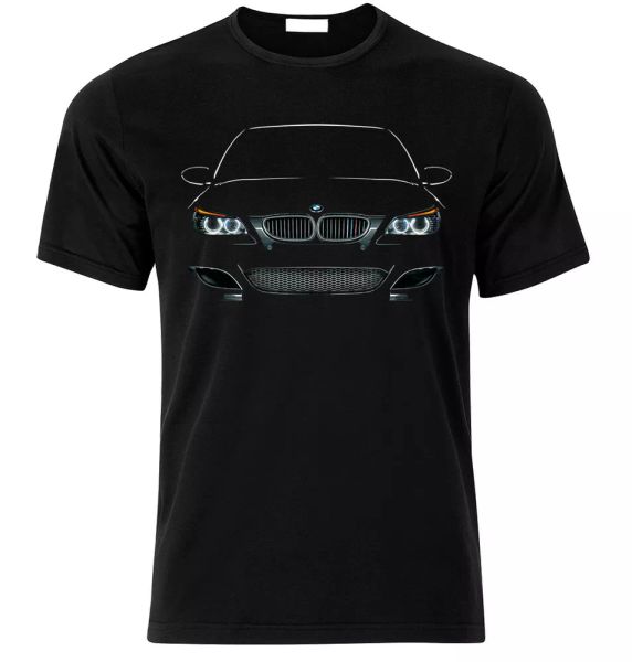 

t-shirt for e60 m5 fan's gift face headlights power sport size s-xxl, White;black
