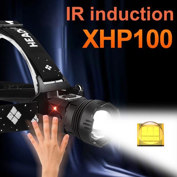 

sensor led headlight 18650 headlamp rechargeable head powerful lamp xhp90 zoom headlamps