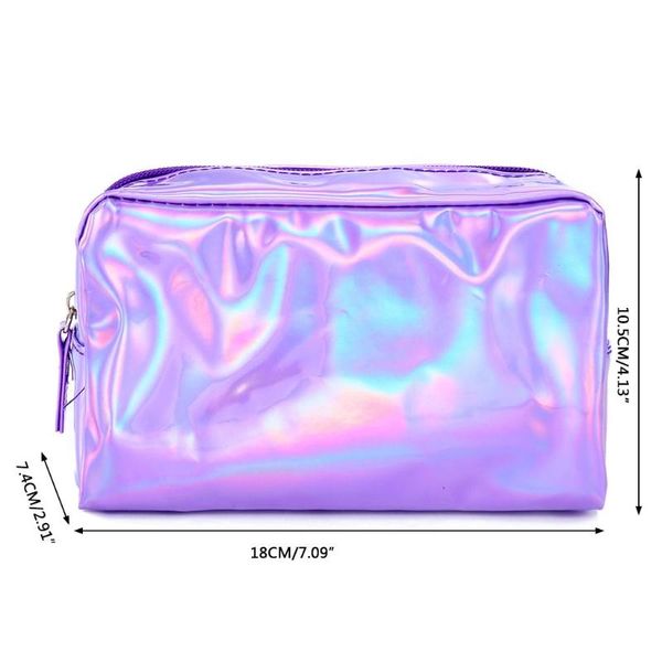 

fashion holographic pencil case cosmetic makeup pouch storage zipper purse bag e5bc bags & cases