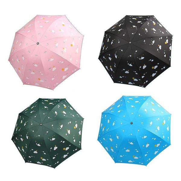 

umbrellas creative umbrella paper airplane folding sunscreen sunny black plastic anti uv