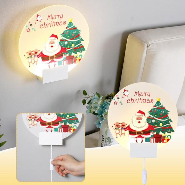 

christmas decorations tofok led decoration light creative santa claus tree elk atmosphere wall lamp home
