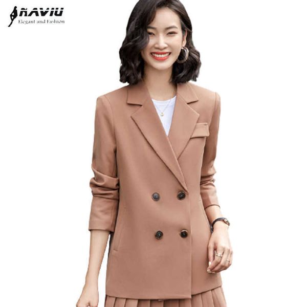 

formal women blazer interview autumn winter fashion temperament long sleeve jacket office ladies work coat 210604, White;black