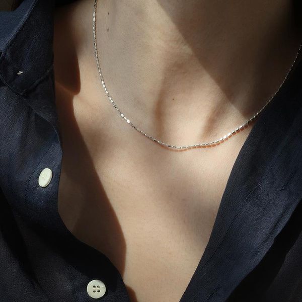 

chains yaologe 925 sterling silver simple geometric clavicle chain necklace ladies fashion all-match temperament jewelry wholesale