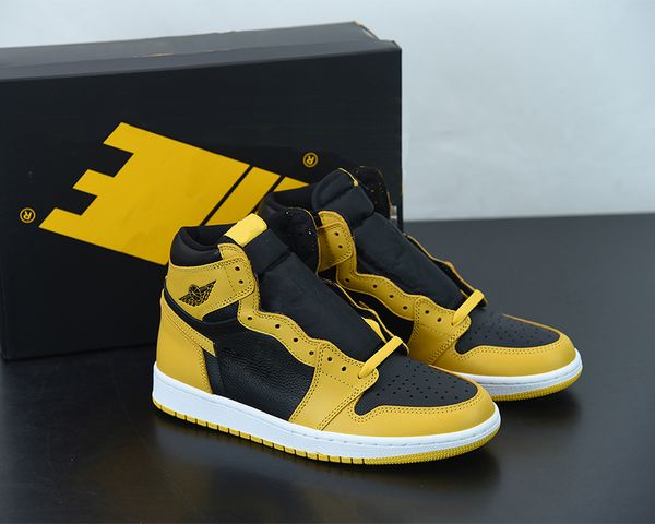 

high-quality jumpman basketball shoes are released as true 1 s high og yellow pollen white black men's sports sneaker size 4-13 ship wi