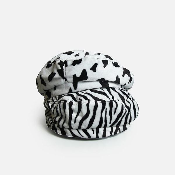 

berets autumn winter beret hat women men cute cow zebra suede french lady girls fashion warm soft painter outdoor boina, Blue;gray
