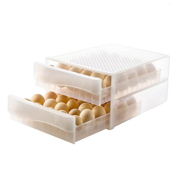 

eggs storage box organization kitchen durable safe large capacity multifunction environmentally friendly clear drawer type &
