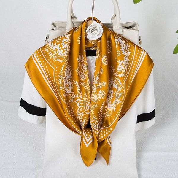 

scarves square silk scarf women female bandana cashew nuts print small neck scarfs for office lady hair band foulard hand kerchief, Blue;gray