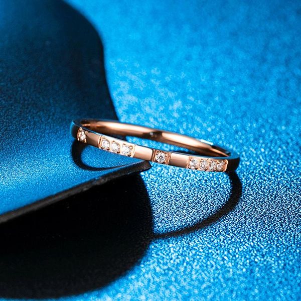 

cluster rings womans accessories punk womens small crystal stainless steel fashion delicate wedding rose gold simple, Golden;silver