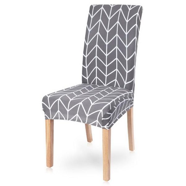

chair covers gray printing cover printed stretch anti-dirty elastic seat used for wedding party home kitchen office living room