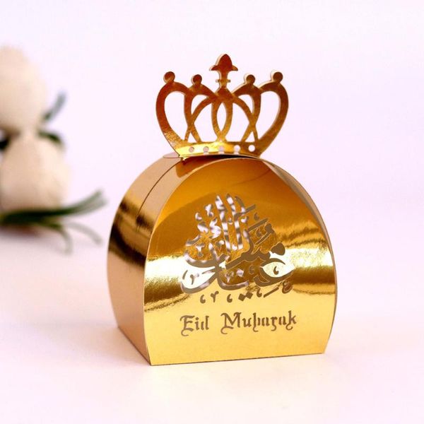 

gift wrap 50pcs/a lot gold eid mubarak hollow ramadan box candy paper-boxes islamic muslim al-fitr party decors