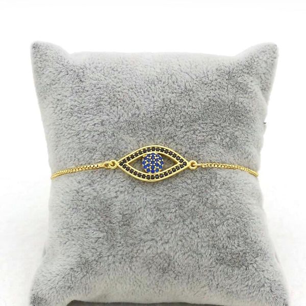 

cute bear brand arrival micro pave cz blue zircon eye women bracelet charm fashion metal box bracelets chain jewelry, Golden;silver