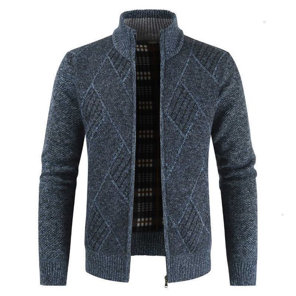 

men's sweaters winter thick fleece sweatercoat slim fit zip knitwear warm autumn cardigan sweater casual jacket outwear coats xkqz, White;black