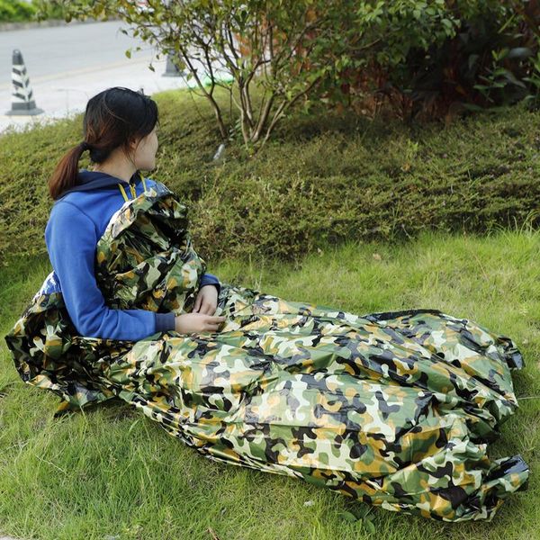 

outdoor emergency thermal blanket foldable water resistant windproof sunshade poncho camping hiking mat pad cover reusable sleeping bags