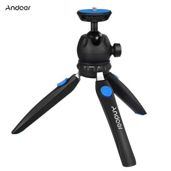 

andoer mini tabletripod 4colors portable foldable phone camera stand with removable ball head 1/4 inch screw tripods