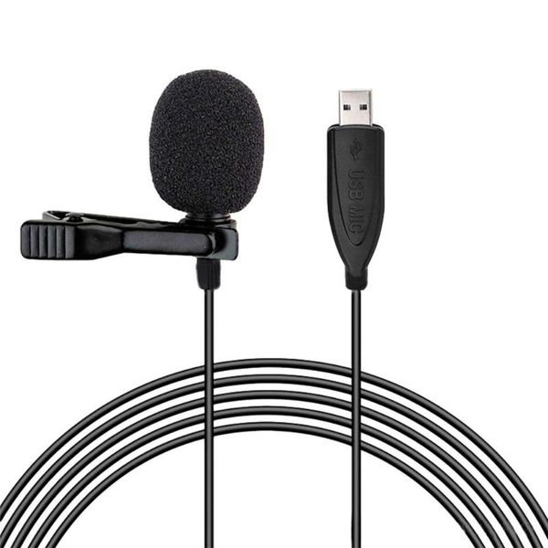 

clip-on condenser microphone mini portable lapel mic wired for phone pad camera computer #b microphones