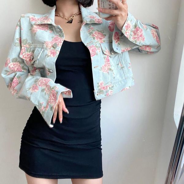 

vintage women's denim coat, casual et, pink, blue, autumn, Black;brown