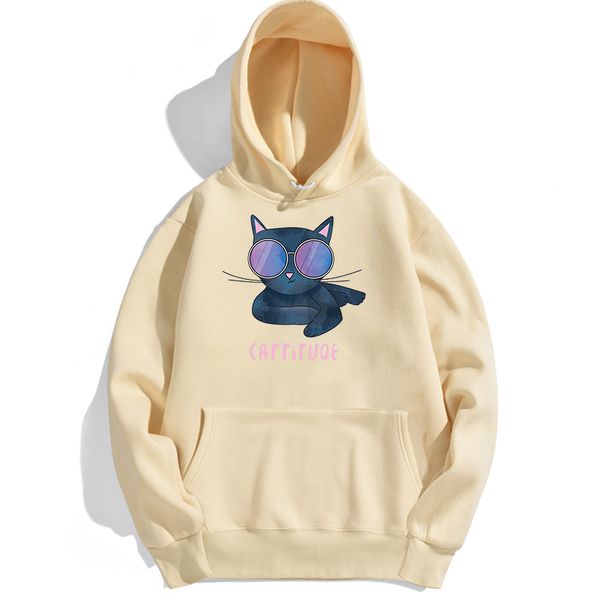 

fuuny cat cattitude woman brand hoodies sweatshirt men skateboard hoodie sweatshirts spring autumn hooded pullovers streetwear33, Black