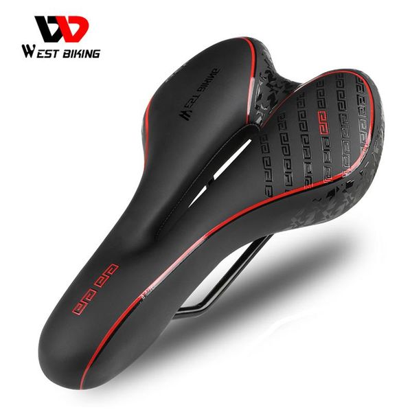 

bike saddles west biking bicycle saddle seat absorbing hollow pu leather cycling seats parts front cushion mtb road
