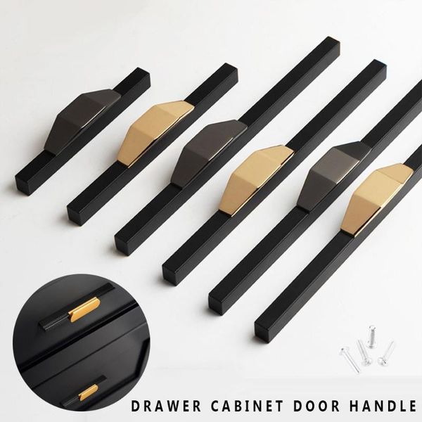 

handles & pulls luxury home cabinet door handle aluminum alloy kitchen cupboard knob modern simple wardrobe drawer furniture hardware