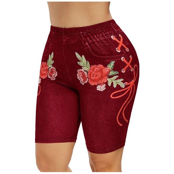 

women's shorts fashion hip lift high waist print jeggings casual party jeans, White;black