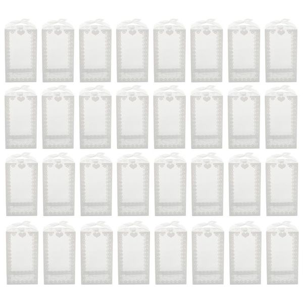 

gift wrap 50pcs transparent sugar boxes bowknot holder wedding candy containers