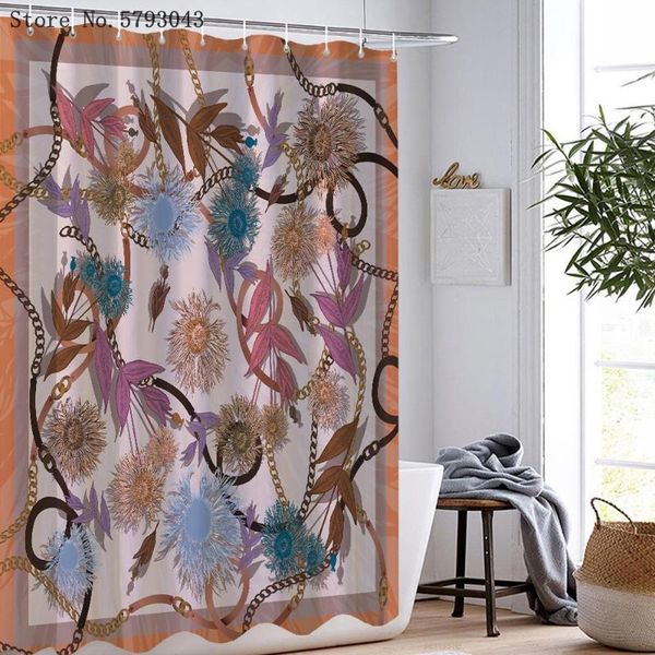 

shower curtains leaves flower chain curtain 3d print colorful stripe waterproof home custom washable bathroom