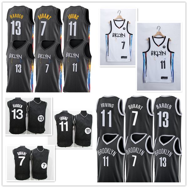 

2021 basketball jerseys 7 kyrie 11 kevin irving 13 harden durant men jerseys, Black;red