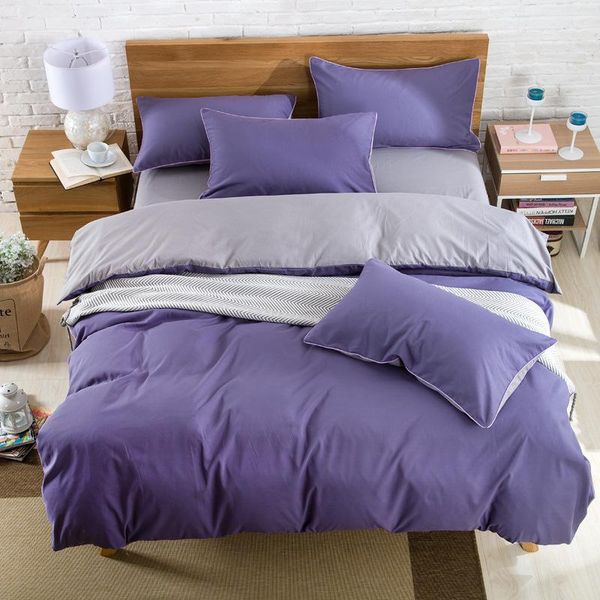 

bedding sets fashion style ropa de cama polyester cotton reactive print simple comforter set 4 pcs bed sheet quilt cover jogo