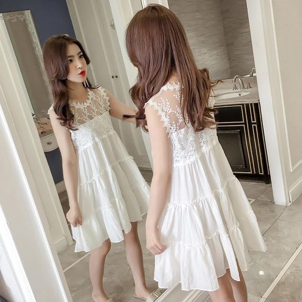 

girl's dresses summer teenage girls lace white fashion 14 years old, Red;yellow