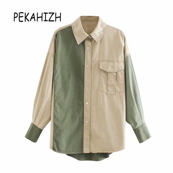

women's jackets women stitching color pocket jacket coat fashon slim long sleeve lapel all- macth casual loosefemale outerwear chic, Black;brown
