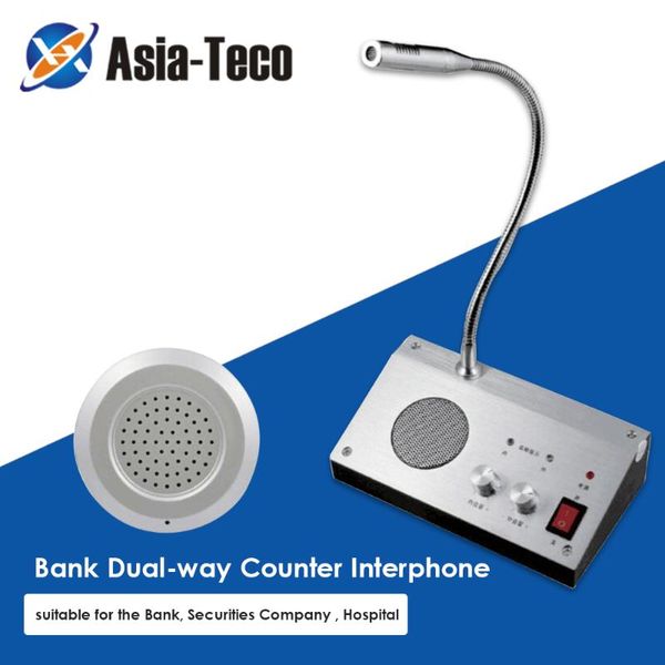 

counter dual way intercom window speaker for bank office otor station ticket microphone system fingerprint access control