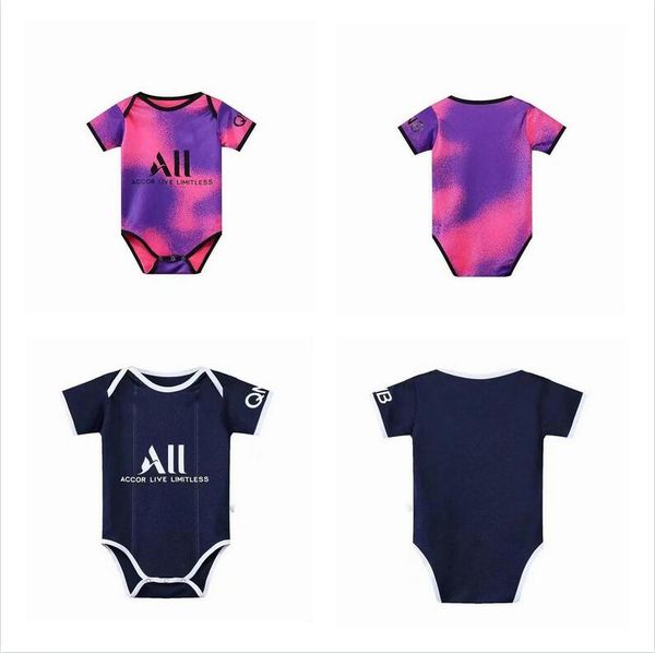 

21/22 baby soccer jersey 2021 fourth neymar jr kids kit shirts mbappe 9-18 months child football romper uniforms, Black