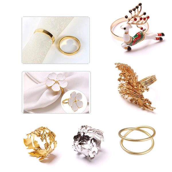

napkin rings holder champagne diamond ring christmas wedding party dinner decor 1pcs