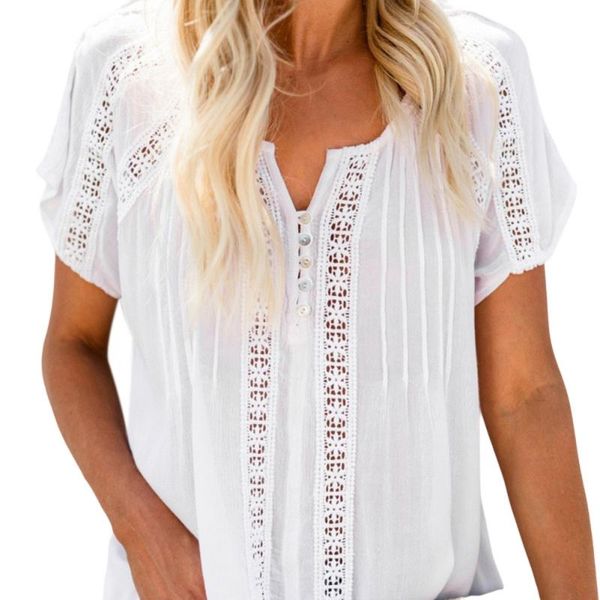 

women's blouses & shirts efinny 2021 women summer short sleeve elegant office lady wear black/white/pink