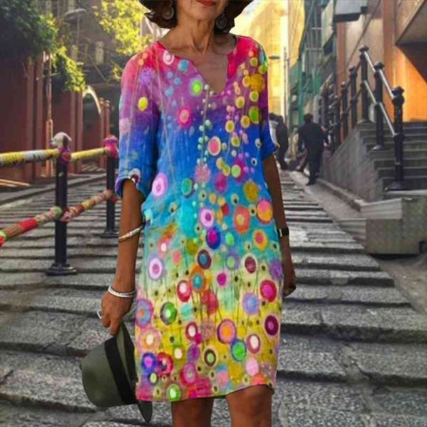 

vintage floral printing women dress summer v-neck half sleeve a-line dresses fashion casual loose dresses plus size vestidos, Black;gray