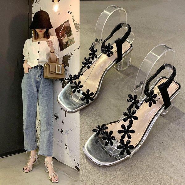 

sandals beige heeled 2021 women's ladies shoes summer espadrilles platform med black girls block comfort rhinestone high cle