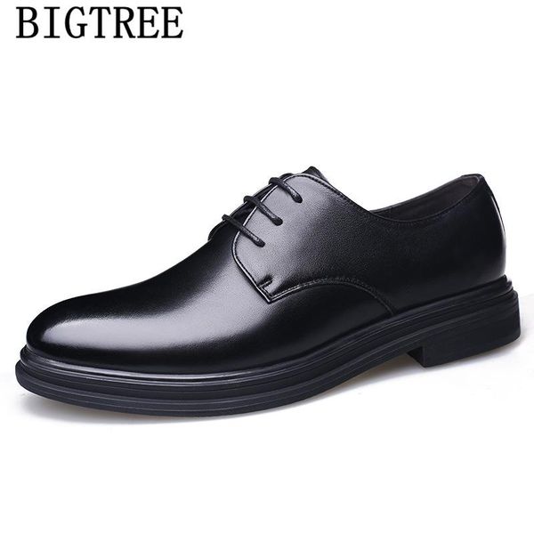 

dress shoes business men oxford leather formal classic coiffeur office luxury italian brand erkek ayakkabi, Black