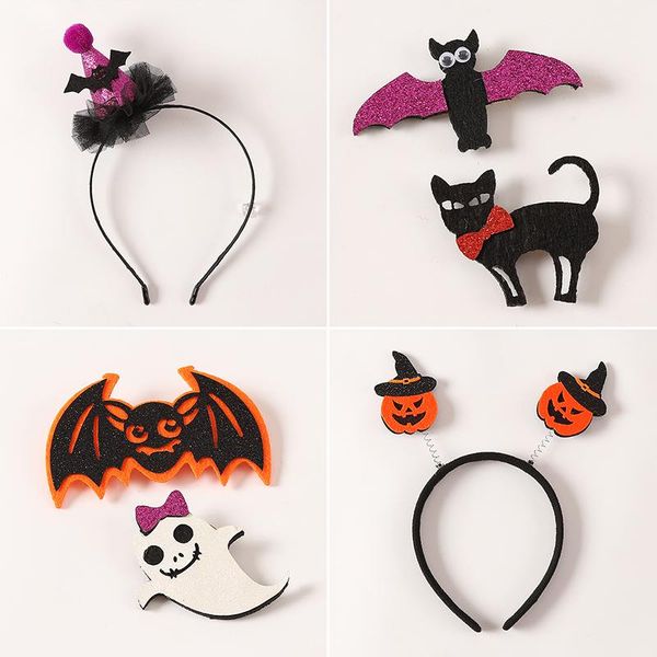 

hair accessories halloween party funny hoop little devil plush pumpkin clip decoration props headdress women, Slivery;white