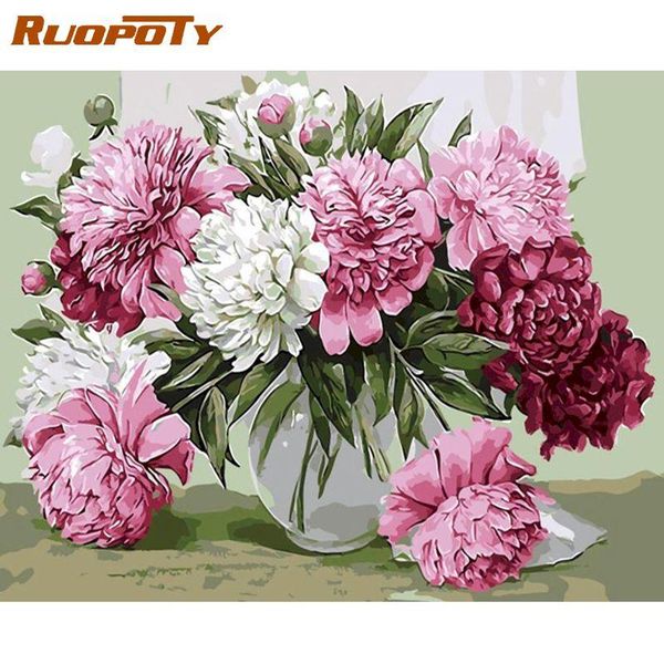 

paintings ruopoty flowers frame diy painting by numbers picture landscape wall art acrylic paint for home decor