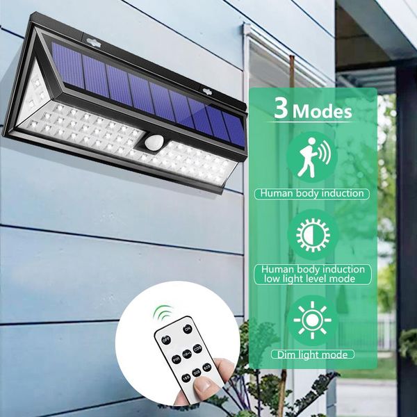 

solar lamps 118 led light outdoor lamp motion sensor powered spotlight 3 modes for street garden decoration wall