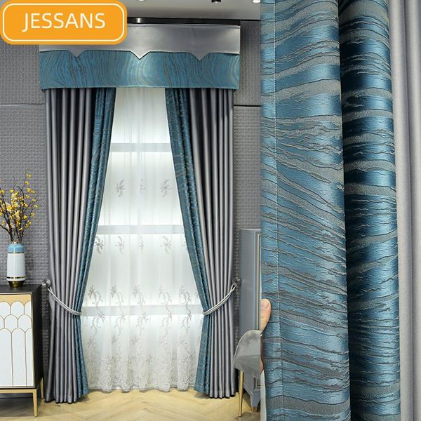 

curtain & drapes european-style high-end three-dimensional splicing curtains blackout for bedroom living room product customization