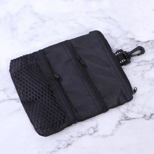 

golf bags 2pcs portable tee storage bag pouch holder accessories (black)
