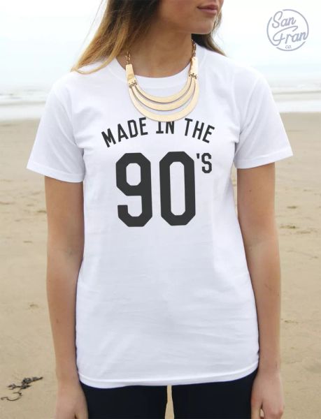 

* made in the 90's t-shirt tumblr blogger fashion slogan born tumblr cute *, White;black