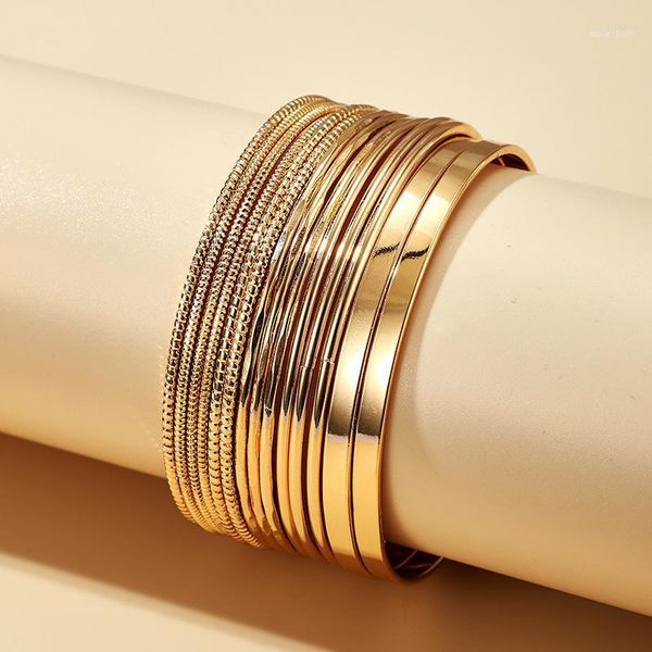 

charm bracelets 14pcs/set women bangles sets for golden color bangle set punk fashion bohemia luxurious jewelry hip hop wholesale1, Golden;silver