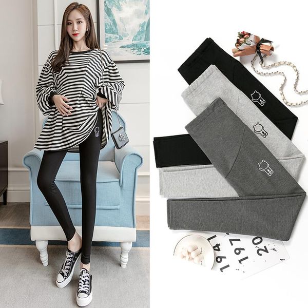 

1609# maternity pants spring autumn easy matching belly support leggings trousers bottoms, White