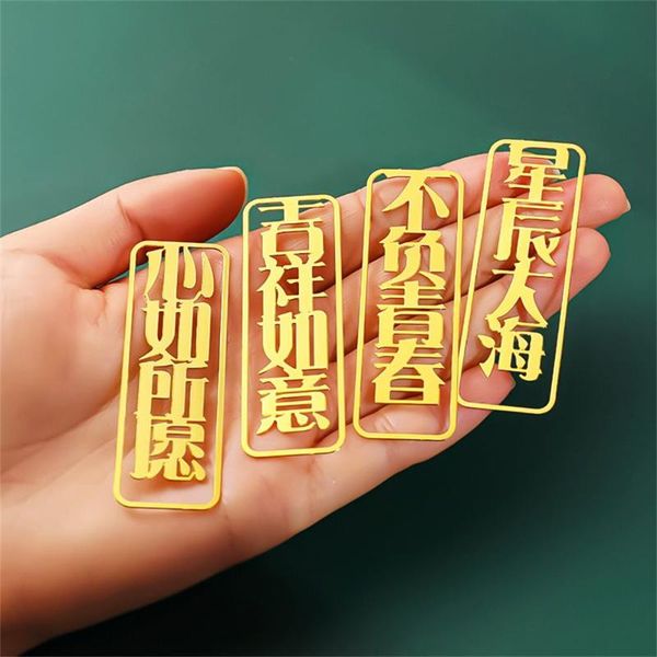 

bookmark gift chinese style student stationery book holder inspirational text bookmarks metal for