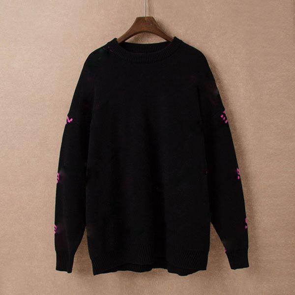 

men's sweaters qiu dong style round get the starry sky jacquard knitting sweater of 5 color brand imports fashion elzi, White;black