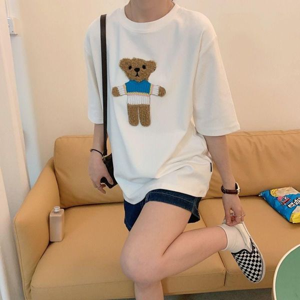 

women's t-shirt summer 2021 student loose and versatile thin top, White