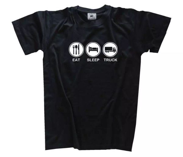 

eat sleep camion camionneur chauffeurs de camion t-shirt tailles s-xxxl, White;black