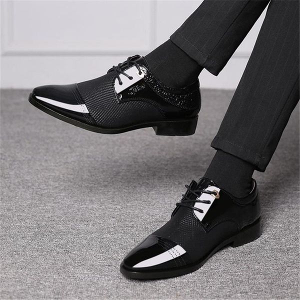 

dress shoes mens pu leather wedding man oxford men office scarpe eleganti calzado hombre, Black